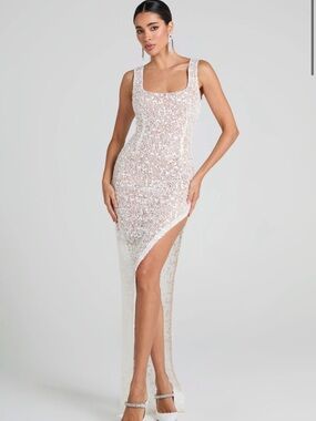 nadine merabi gigi silver dress NADINE MERABI | Dresses | Nadine Merabi Gigi Silver Sequin Strapless Dress
